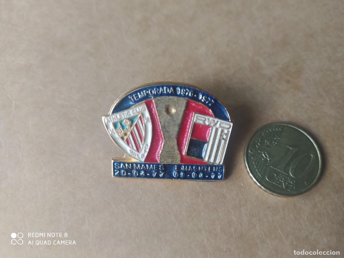 Sammelleidenschaft Sport: ATHLETIC DE BILBAO PIN PARTIDO 1976-1977 RACING WHITE DARING SEMIFINALES UEFA