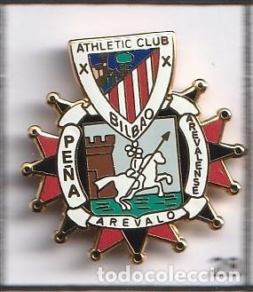 Colecionismo desportivo: Pin de futbol Pe&ntilde;a Arevalense Arevalo Avila Alicante Athletic Club de Bilbao