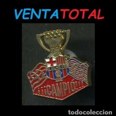 Coleccionismo deportivo: ANTIGUO PIN DEL BARCELONA EQUIPO DE FUTBOL EL BARSA CAMPEON MEDIDA 2,5 X 2,1 CENTIMETROS