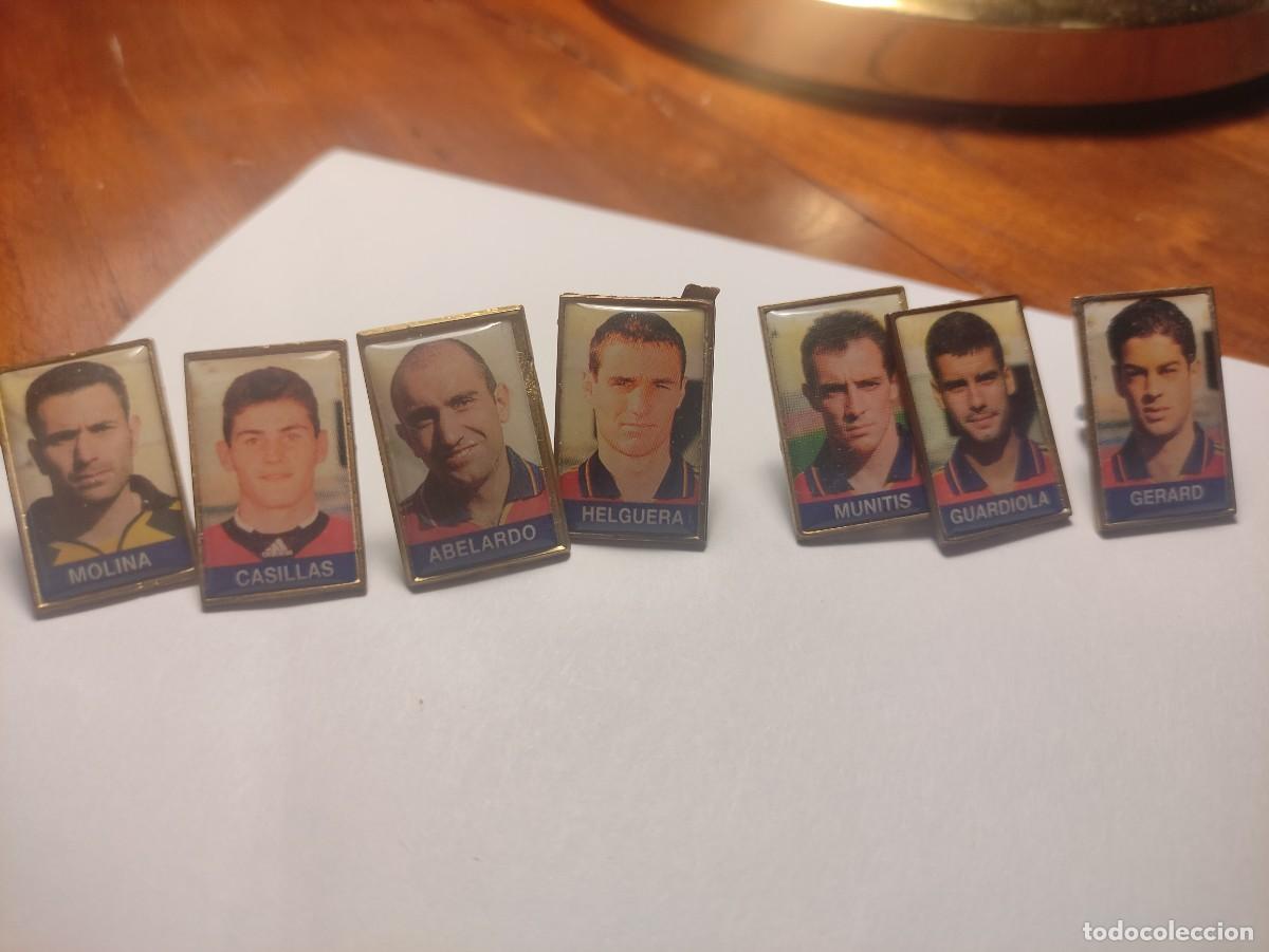 Coleccionismo deportivo: Pins selecci&oacute;n espa&ntilde;ola Eurocopa 2000: Casillas, Guardiola, Molina, Munitis, Herguera, Abelardo y Ge