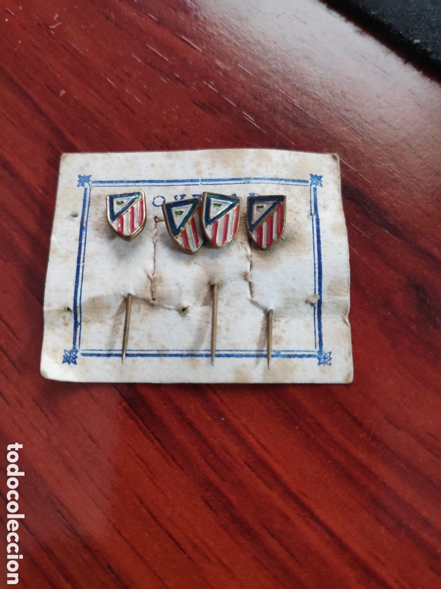Collectionnisme sportif: lote 4 Antigua insignia pin de aguja Imperdible futbol atletico de madrid