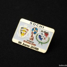 Coleccionismo deportivo: BADGE PIN: FIFA WORLD CUP RUSSIA 2018 BELGIUM - PANAMA