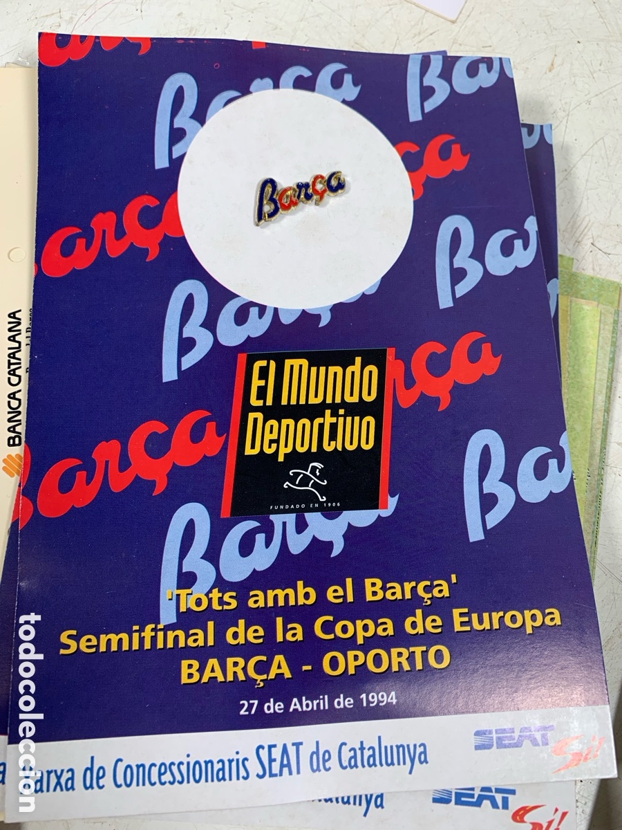 Coleccionismo deportivo: 01_ Pin semifinales Copa Europa 1994 Bar&ccedil;a - Foto 1