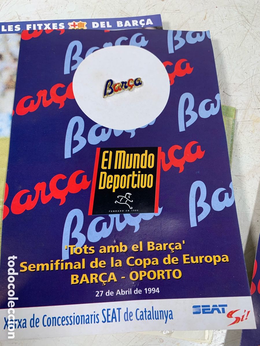 Coleccionismo deportivo: 01_ Pin semifinal Copa de Europa 1994 Bar&ccedil;a - Foto 1