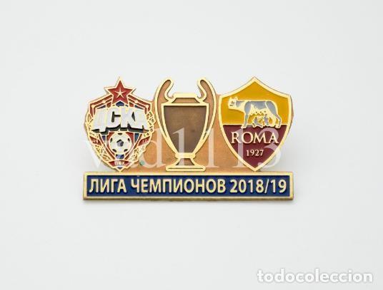 Collezionismo sportivo: Badge Pin: UEFA Champions League 2018-19 CSKA Moscow Russia - &rdquo; AS Roma &rdquo; Italy.