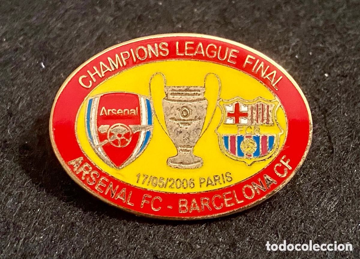 Coleccionismo deportivo: PIN FINAL CHAMPIONS LEAGUE 2005-2006 FC BARCELONA ARSENAL PAR&Iacute;S 05-06 SAINT DENIS BAR&Ccedil;A INSIGNIA.
