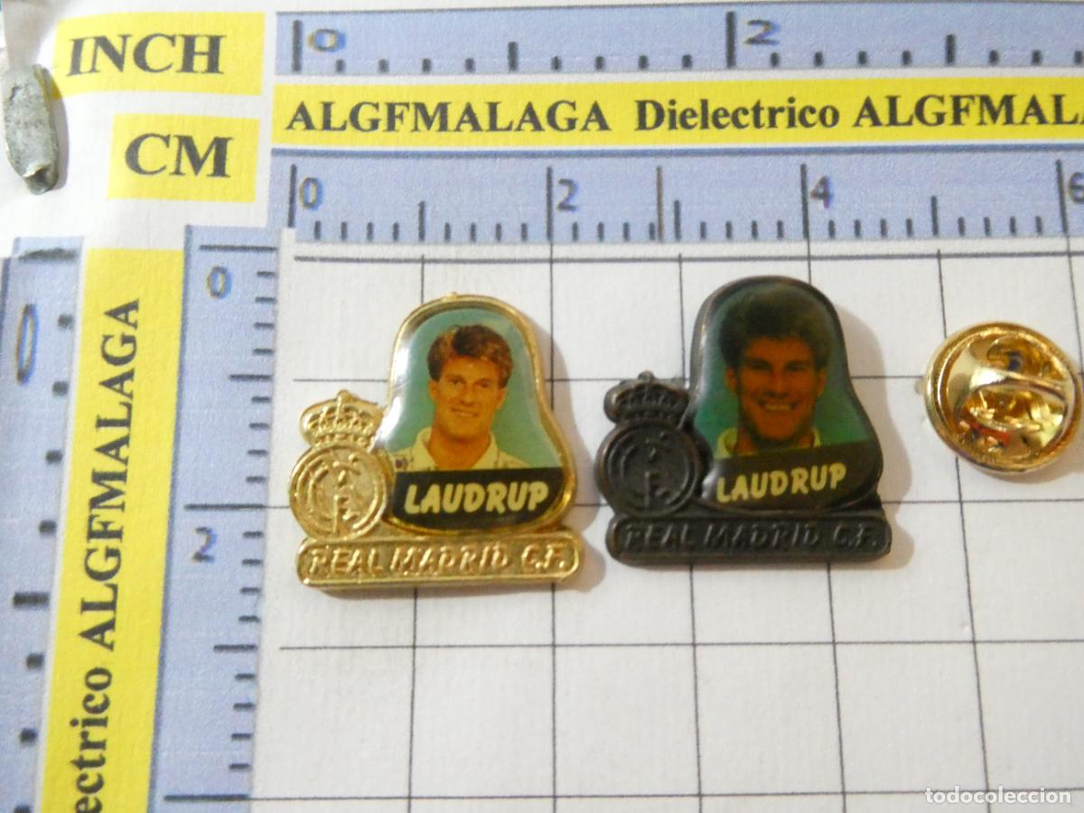 Coleccionismo deportivo: 2 PINS DE DEPORTES. F&Uacute;TBOL. REAL MADRID CF. JUGADOR MICHAEL LAUDRUP. TEMPORADA 1994 1995