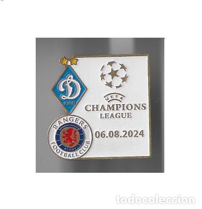 Sammelleidenschaft Sport: Badge Pin: UEFA Champions League 2024-25 FC Dynamo Kyiv Ukraine - Rangers FC Glasgow, Scotland.