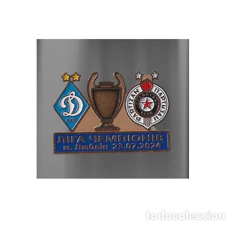 Sammelleidenschaft Sport: Badge Pin: UEFA Champions League 2024-25 FC Dynamo Kyiv Ukraine - FK Partizan Belgrad Serbia