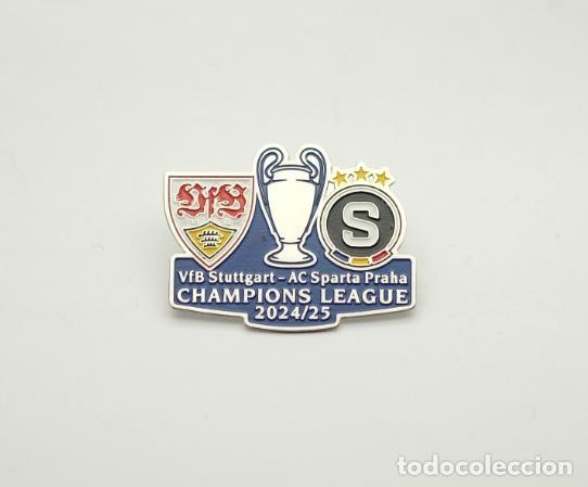 Sammelleidenschaft Sport: Football pin VfB Stuttgart Germany- Sparta Prague Czech 2024-25 Champions League.