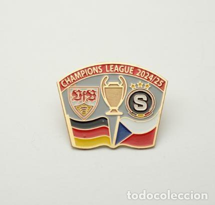 Sammelleidenschaft Sport: Football pin VfB Stuttgart Germany- Sparta Prague Czech 2024-25 Champions League.
