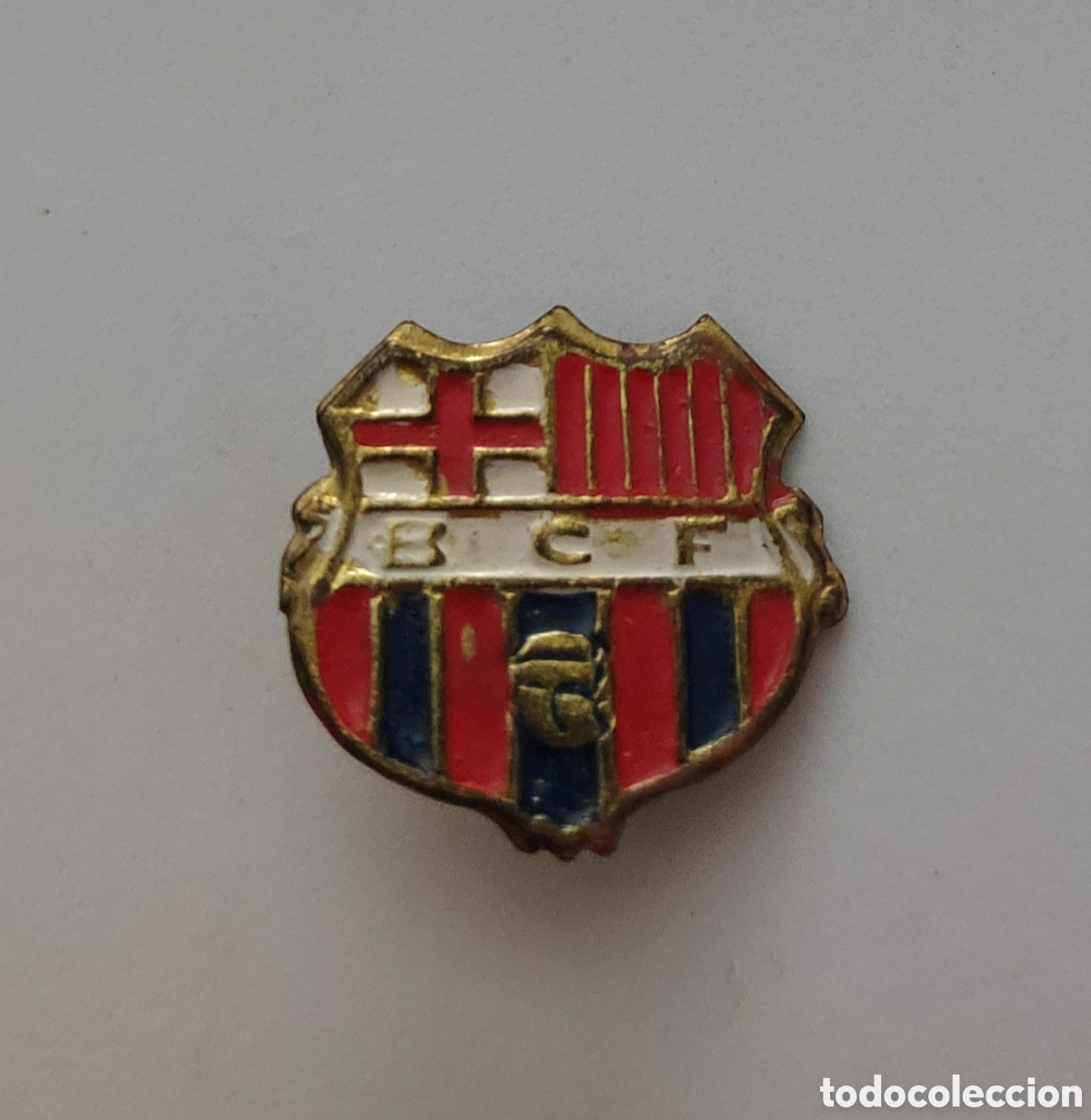 Collectionnisme sportif: ANTIGUA INSIGNIA PIN DE AGUJA O IMPERDIBLE CLUB DE FUTBOL F.C BARCELONA BAR&Ccedil;A B.C.F FRANJA BLANCA