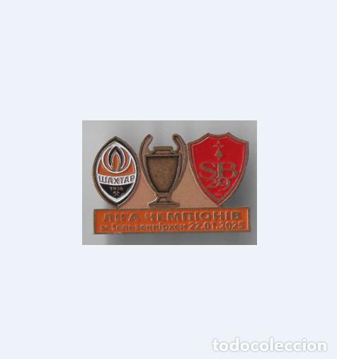 Sammelleidenschaft Sport: Football pin Shakhtar Donetsk Ukraine - Stade Brestois 29 France 2024-25 Champions League
