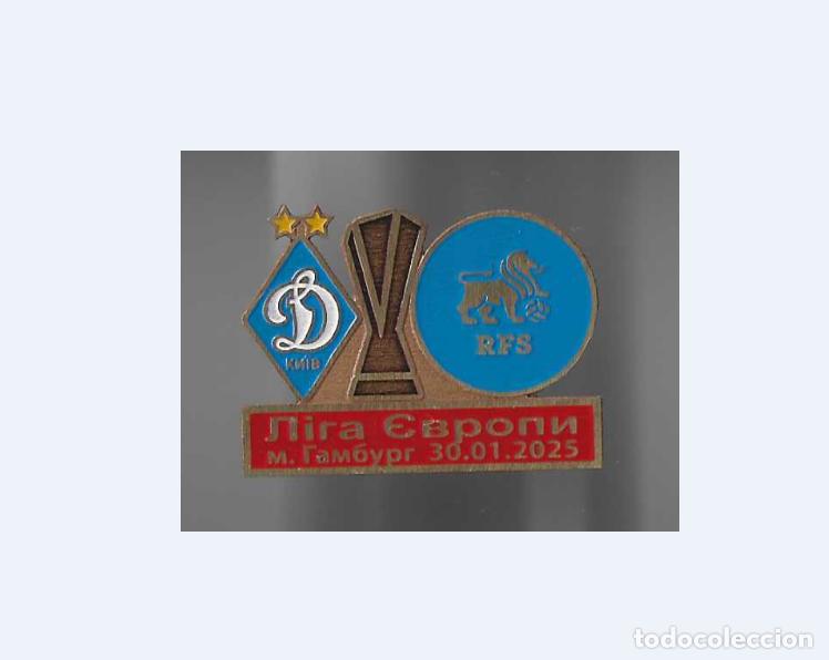 Collezionismo sportivo: Badge Pin: UEFA Europa League 2024-25 FC Dynamo Kyiv Ukraine - FK RFS Latvia