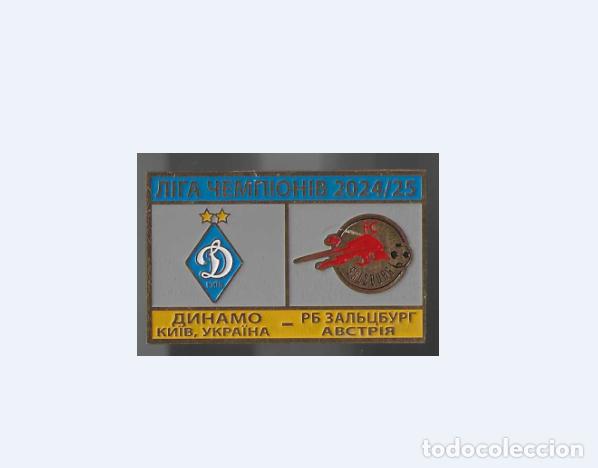 Collezionismo sportivo: Badge Pin: UEFA Champions League 2024-25 FC Dynamo Kyiv Ukraine - FC Red Bull Salzburg Austria