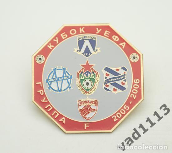 Collectionnisme sportif: Badge Pin: UEFA Cup 2005-06 Group F Olympique Marseille, CSKA, Levski, Heerenveen, Dinamo Bucuresti