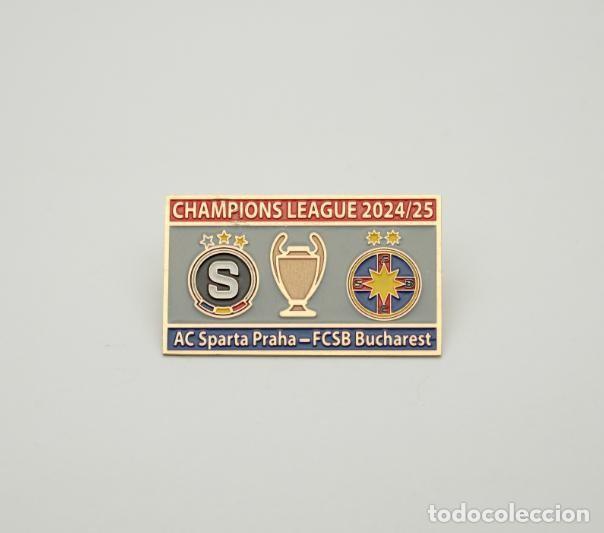 Sammelleidenschaft Sport: Football badge pin AC Sparta Prague Czech Republic - FCSB Bucharest Romania 2024-25 Champions League