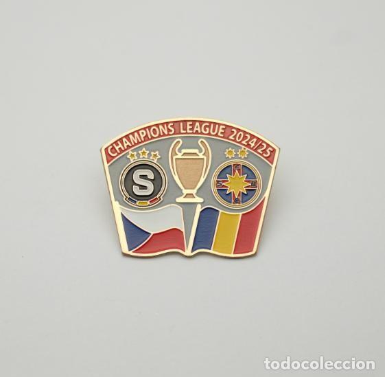 Sammelleidenschaft Sport: Football badge pin AC Sparta Prague Czech Republic - FCSB Bucharest Romania 2024-25 Champions League