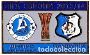 Sammelleidenschaft Sport: Badge Pin: UEFA Europa League 2013-14 FC Dnipro Ukraine - CS Pandurii Targu Jiu Romania