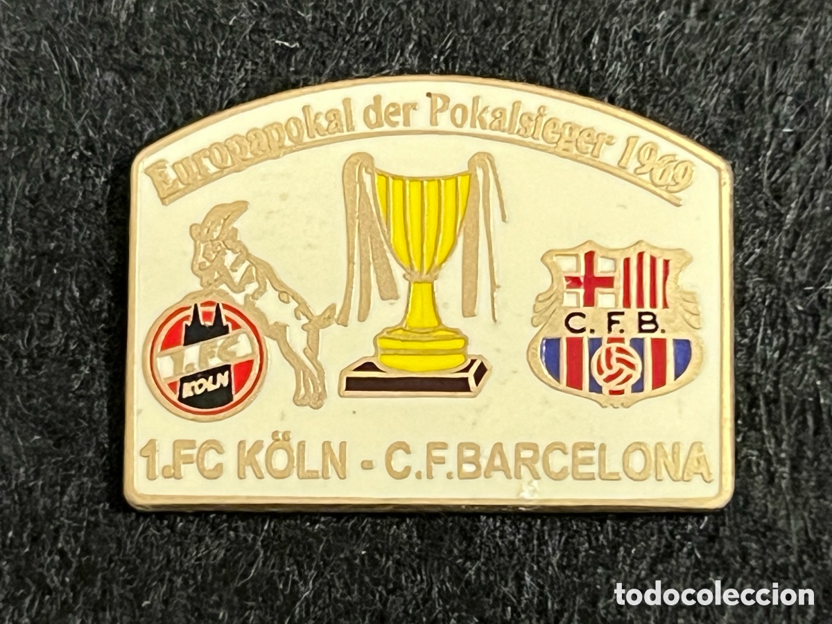 Collezionismo sportivo: PIN FC BARCELONA COLONIA KOLN SEMIFINAL RECOPA DE EUROPA 1968-1969 FUTBOL BAR&Ccedil;A INSIGNIA.
