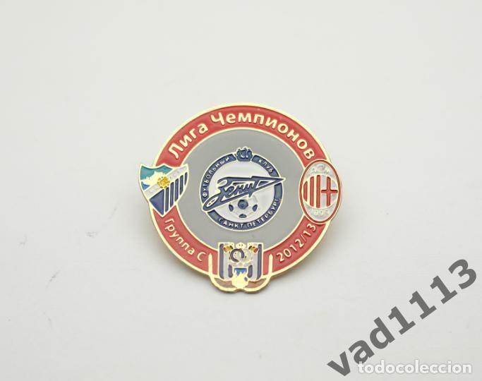 Sammelleidenschaft Sport: Badge Pin: UEFA Champions League Group С 2012-13 : Zenit St. Peterburg, Malaga CF, Milan, Anderlecht