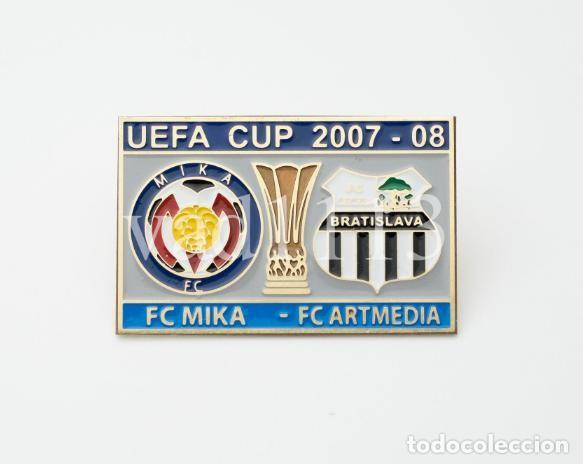 Collezionismo sportivo: Badge Pin: UEFA CUP 2007-08 &rdquo; FC MIKA Yerevan &rdquo; Armenia - &rdquo; FK Artmedia Petržalka &rdquo; Slovakia
