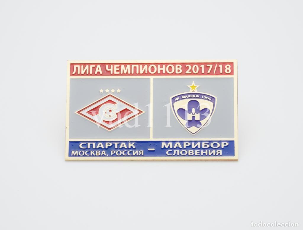 Collezionismo sportivo: Badge Pin: UEFA Champions League 2017-18 Spartak Moscow Russia - &rdquo; NK Maribor &rdquo; Slovenia