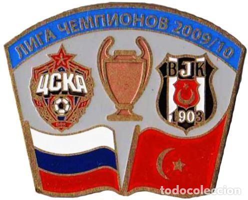 Collezionismo sportivo: Badge Pin: UEFA Champions League 2009-10 CSKA Moscow Russia - &rdquo; Besiktas JK &rdquo; Turkey