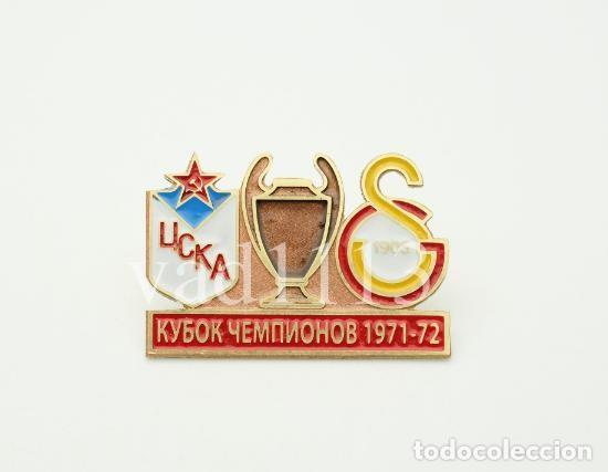 Collezionismo sportivo: Badge Pin: UEFA Champions Cup 1971-72 CSKA Moscow USSR - &rdquo; Galatasaray SK &rdquo; Turkey