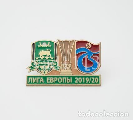 Collezionismo sportivo: Badge Pin: UEFA Europa League 2019-20 FC Krasnodar Russia - &rdquo; Trabzonspor &rdquo; Turkey