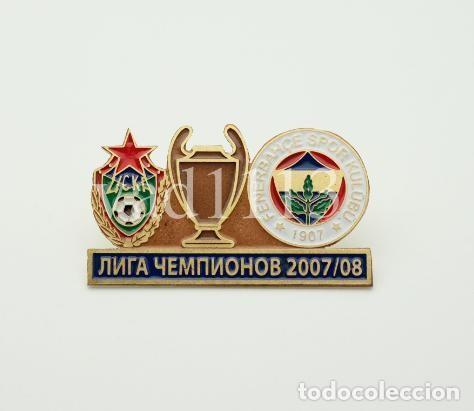 Collezionismo sportivo: Badge Pin: UEFA Champions League 2007-08 CSKA Moscow Russia - &rdquo; Fenerbahce SK &rdquo; Turkey