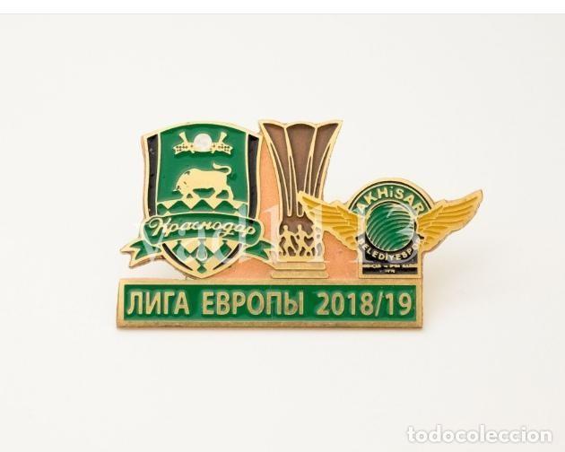 Collezionismo sportivo: Badge Pin: UEFA Europa League 2018-19 FC Krasnodar Russia - &rdquo; Akhisar Belediyespor &rdquo; Turkey