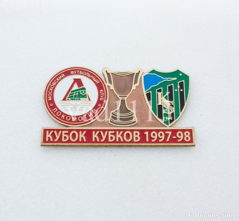 Collezionismo sportivo: Badge Pin: UEFA Cup Winners' Cup 1997-98 Lokomotiv Moscow USSR - &rdquo; Kocaelispor &rdquo; Turkey