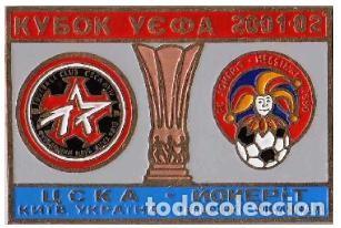 Collezionismo sportivo: Badge Pin: UEFA CUP 2001-02 CSKA Kyiv Ukraine - FC Jokerit Finland
