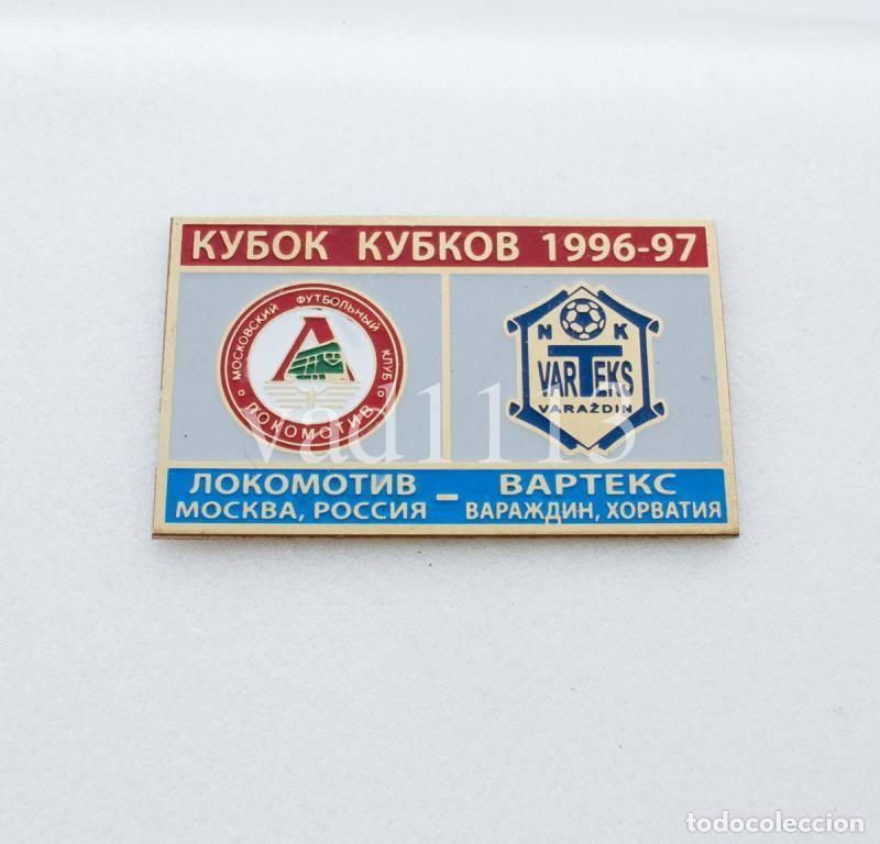 Collezionismo sportivo: Badge Pin: UEFA Cup Winners' Cup 1996-97 FC Lokomotiv Moscow Russia - NK Varteks Varazdin Croatia