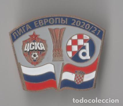 Collezionismo sportivo: Badge Pin: Europa League 2020-21 CSKA Moscow Russia - Dinamo Zagreb Croatia