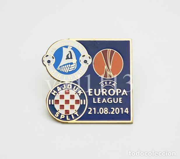 Collezionismo sportivo: Badge Pin: UEFA Europa League 2014-15 FC Dnipro Ukraine - Hajduk Split Croatia