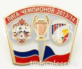 Collezionismo sportivo: Badge Pin: UEFA Champions League 2013-14 CSKA Moscow Russia - &rdquo; FC Viktoria Plzen &rdquo; Czech Republic