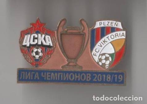 Collezionismo sportivo: Badge Pin: UEFA Champions League 2018-19 CSKA Moscow Russia - &rdquo; FC Viktoria Plzen &rdquo; Czech Republic