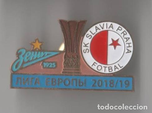 Collezionismo sportivo: Badge Pin: UEFA Europa League 2018-19 Zenit St. Peterburg Russia - SK Slavia Praha Czech Republic