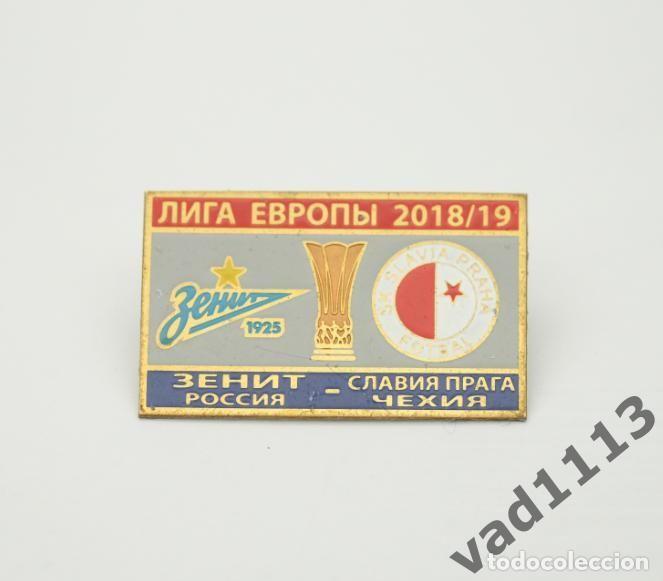 Collezionismo sportivo: Badge Pin: UEFA Europa League 2018-19 Zenit St. Peterburg Russia - SK Slavia Praha Czech Republic