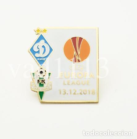 Collezionismo sportivo: Badge Pin: UEFA Europa League 2018-19 FC Dynamo Kyiv Ukraine - &rdquo; FK Jablonec &rdquo; Czech Republic