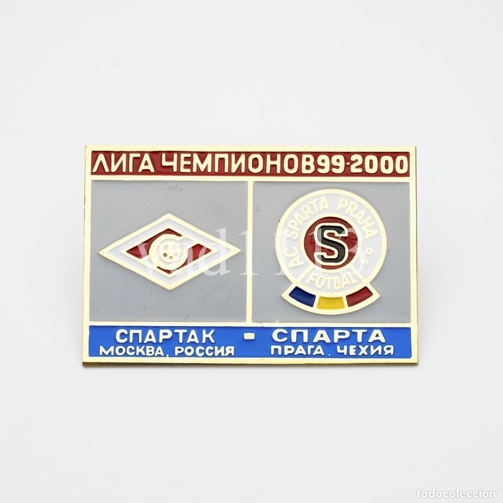 Collezionismo sportivo: Badge Pin: UEFA Champions League 1999-00 Spartak Moscow Russia - AC Sparta Praha Czech Republic