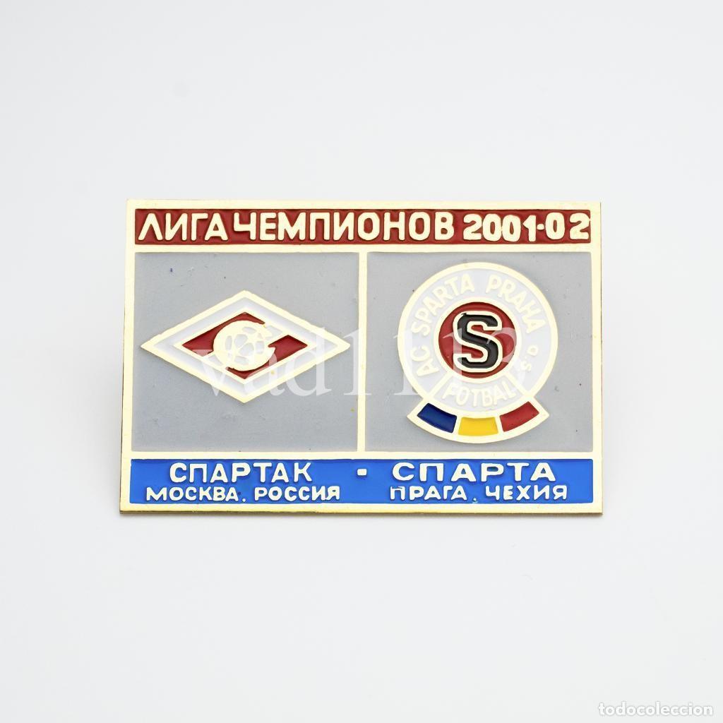 Collezionismo sportivo: Badge Pin: UEFA Champions League 2001-02 Spartak Moscow Russia - AC Sparta Praha Czech Republic