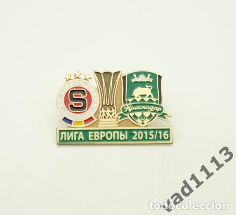 Collezionismo sportivo: Badge Pin: UEFA Europa League 2015-16 &rdquo; AC Sparta Praha &rdquo; Czech Republic - FK Krasnodar Russia