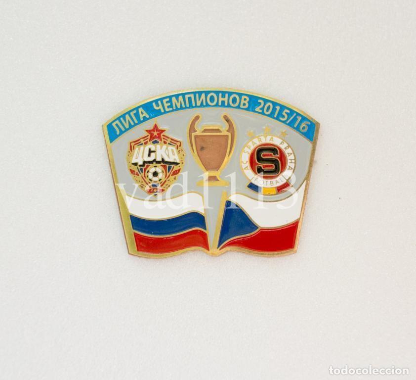 Collezionismo sportivo: Badge Pin: UEFA Champions League 2015-16 CSKA Moscow Russia - &rdquo; AC Sparta Praha &rdquo; Czech Republic