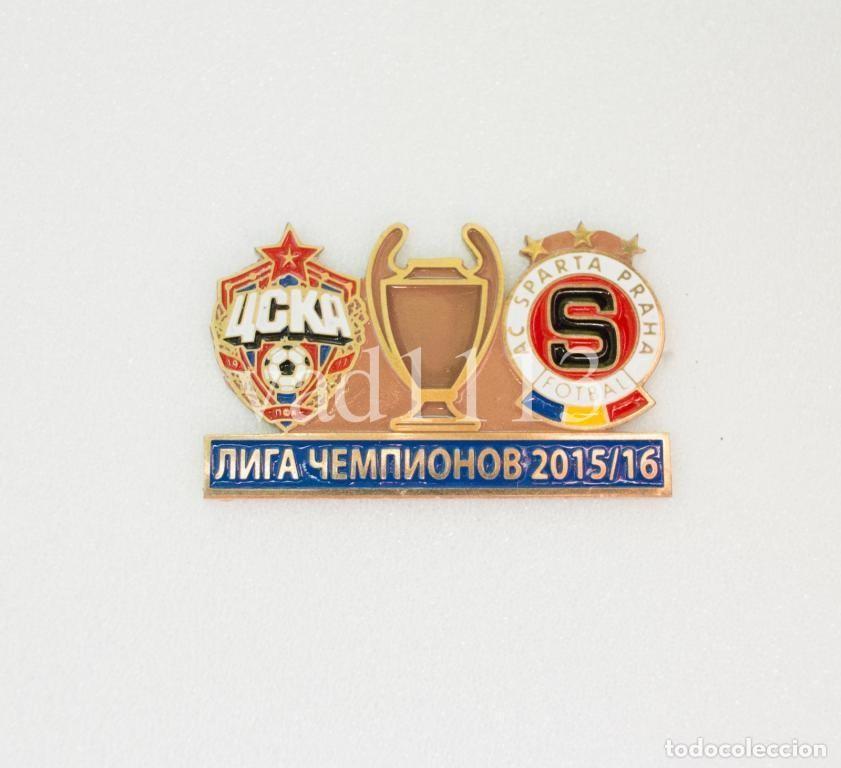 Collezionismo sportivo: Badge Pin: UEFA Champions League 2015-16 CSKA Moscow Russia - &rdquo; AC Sparta Praha &rdquo; Czech Republic