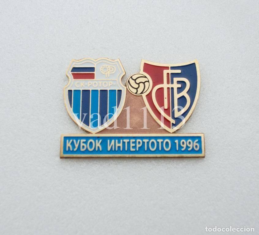 Sammelleidenschaft Sport: Badge Pin: UEFA Intertoto Cup 1996 FC Rotor Volgograd Russia - &rdquo; FC Basel 1893 &rdquo; Switzerland