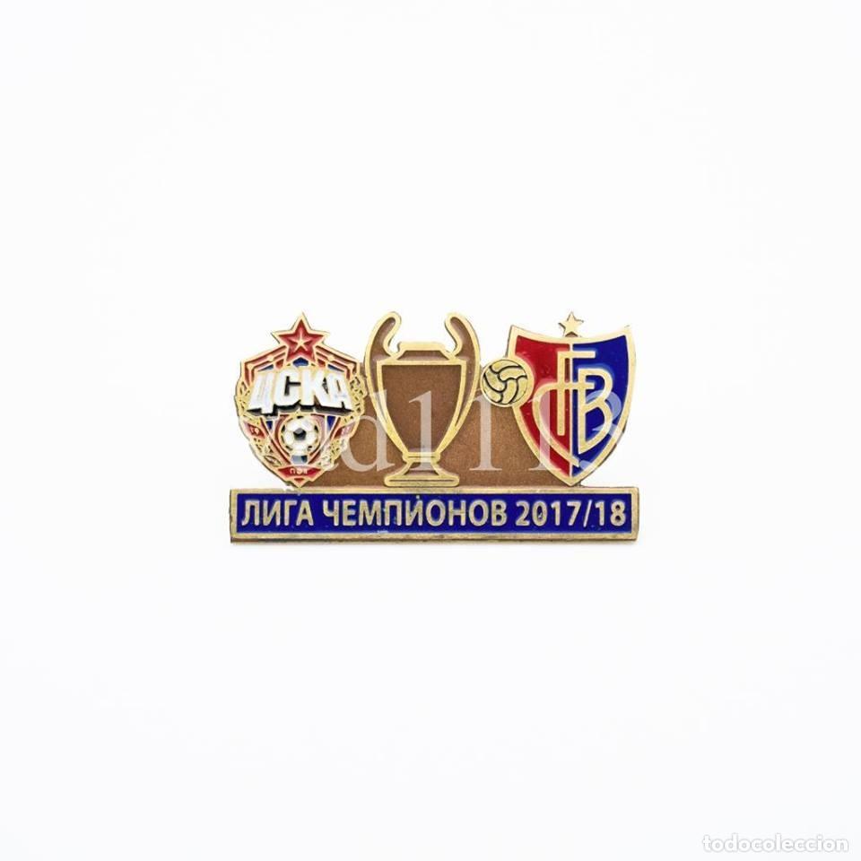 Collezionismo sportivo: Badge Pin: UEFA Europa League 2017-18 PFK CSKA Moscow Russia - &rdquo; FC Basel 1893 &rdquo; Switzerland