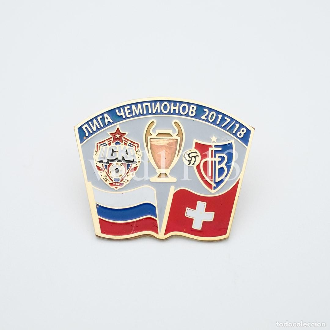 Collezionismo sportivo: Badge Pin: UEFA Europa League 2017-18 PFK CSKA Moscow Russia - &rdquo; FC Basel 1893 &rdquo; Switzerland